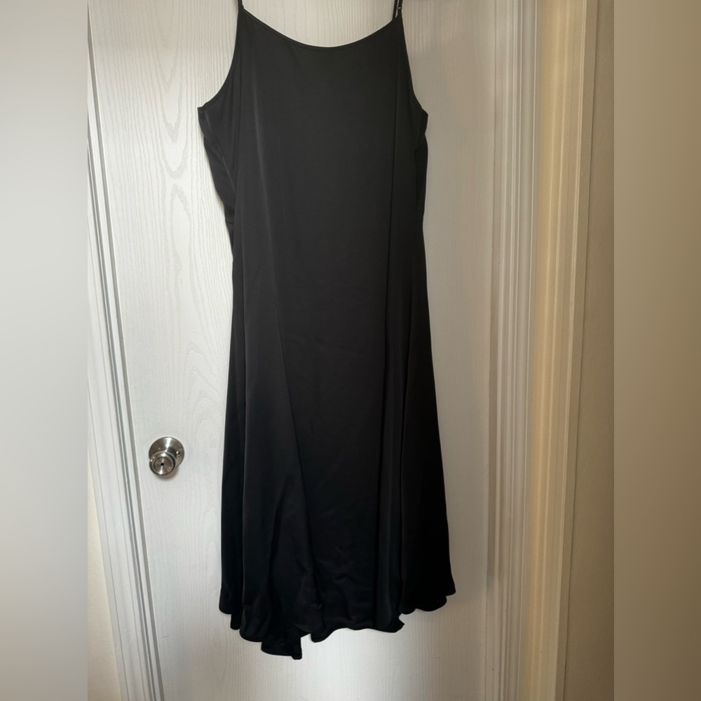 Black Satin long elegant dress size xxl